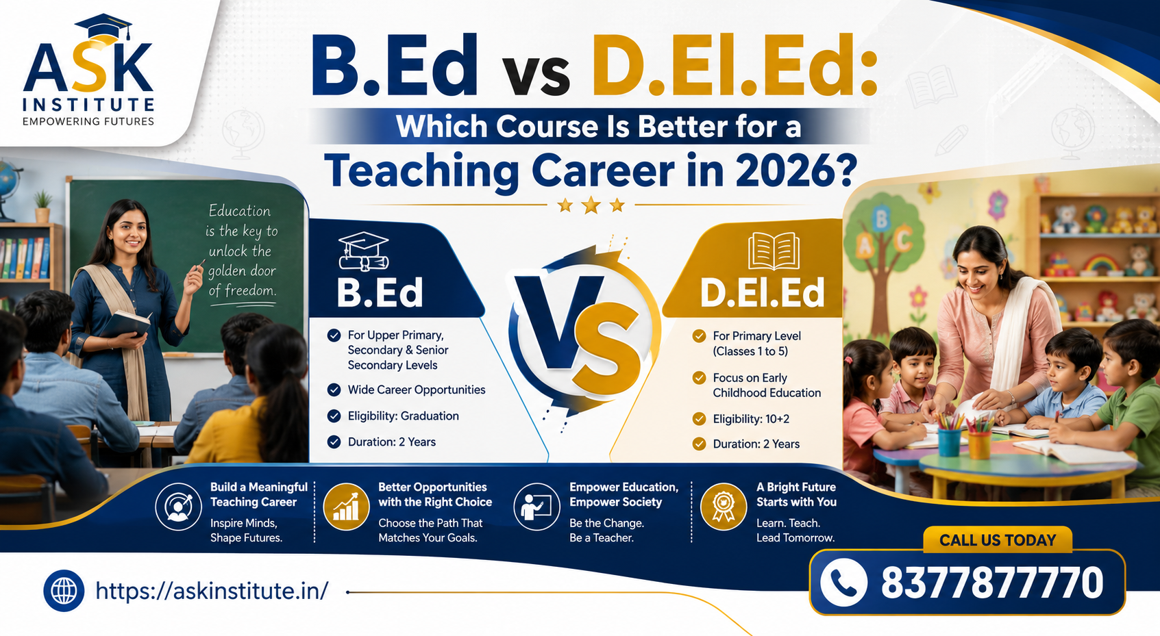 B.Ed vs D.El.Ed 2026